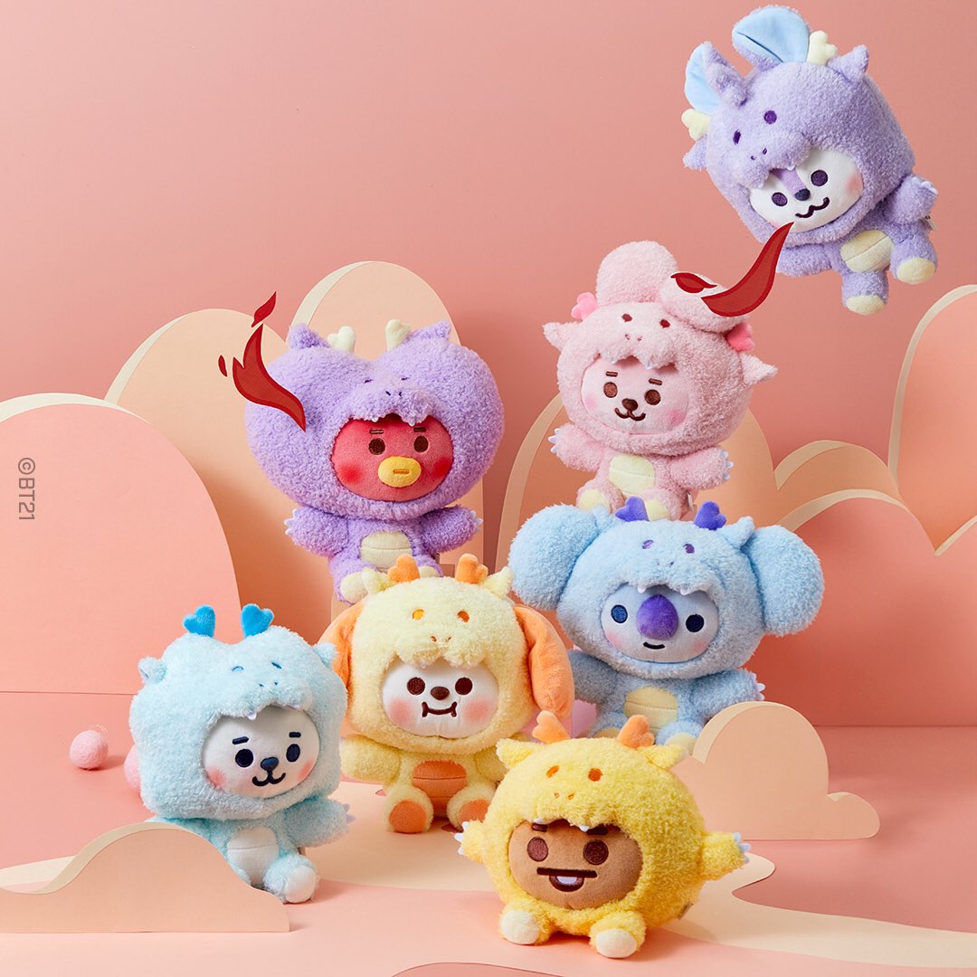 BT21 Official Baby New Year Dragon Sitting Doll M Size