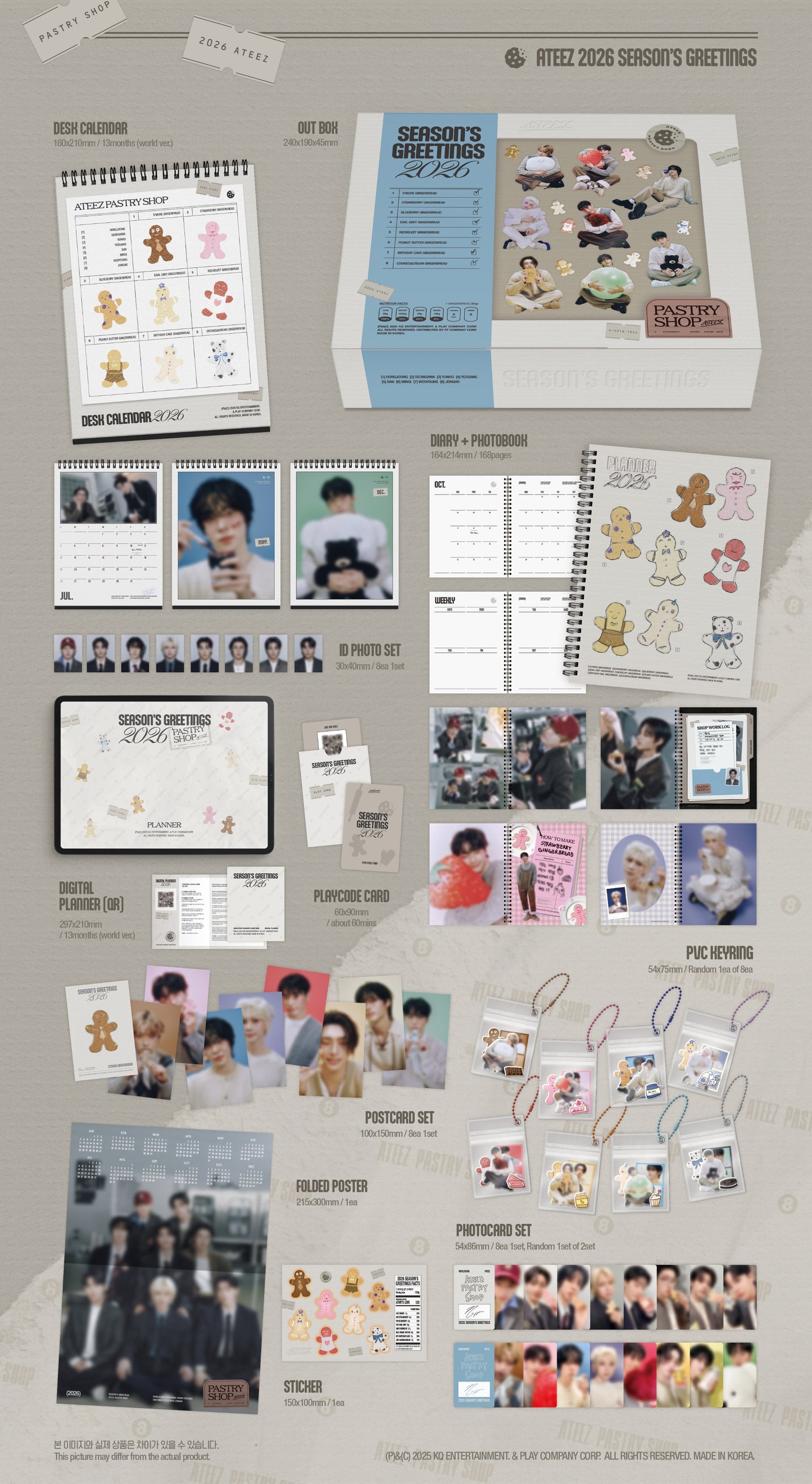 ATEEZ - PASTRY SHOP Official 2026 Season’s Greetings + POB