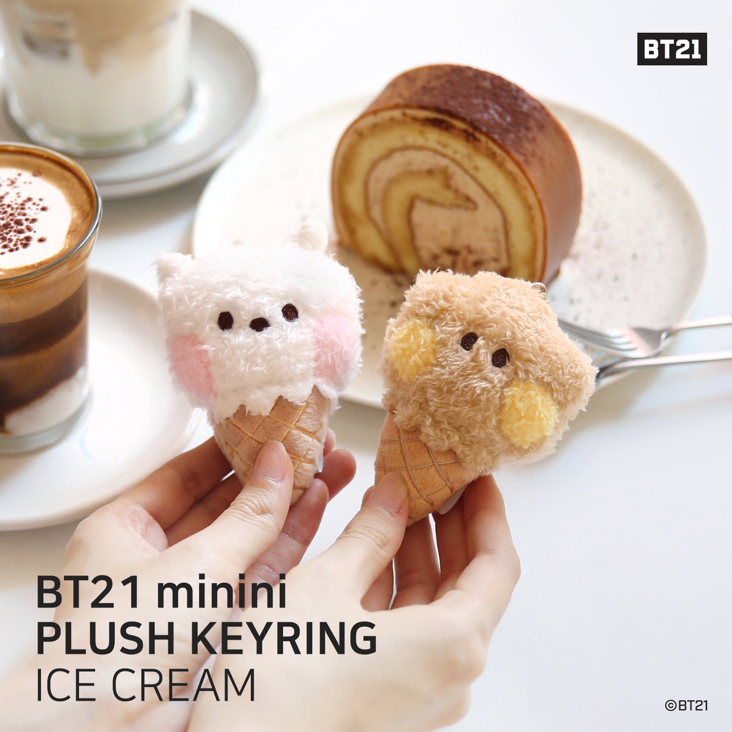 BT21 Official Minini Ice Cream Plush Keyring