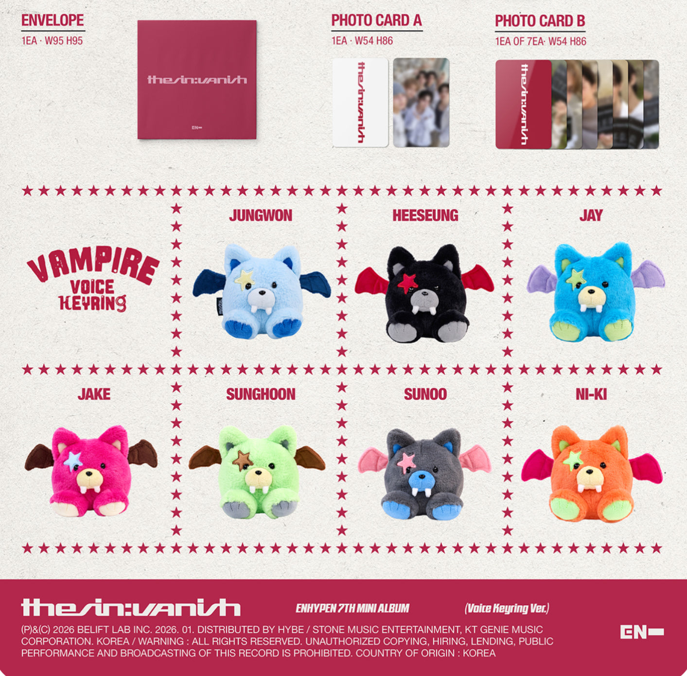 ENHYPEN - THE SIN : VANISH 7th Mini Album VOICE KEYRING Ver