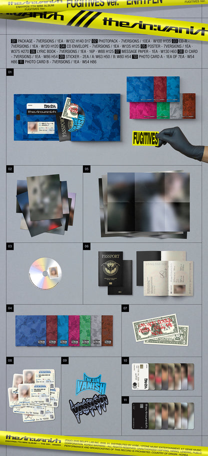 ENHYPEN - THE SIN : VANISH 7th Mini Album FUGITIVES Ver