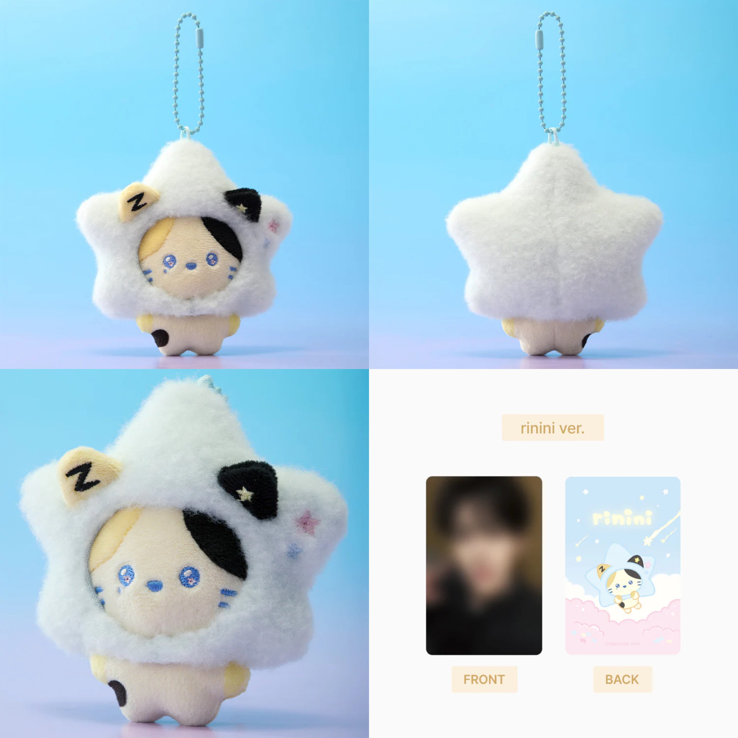 ZEROBASEONE ZB1 ZERONI TOGETHER WE SHINE Plush Keyring + Photocard