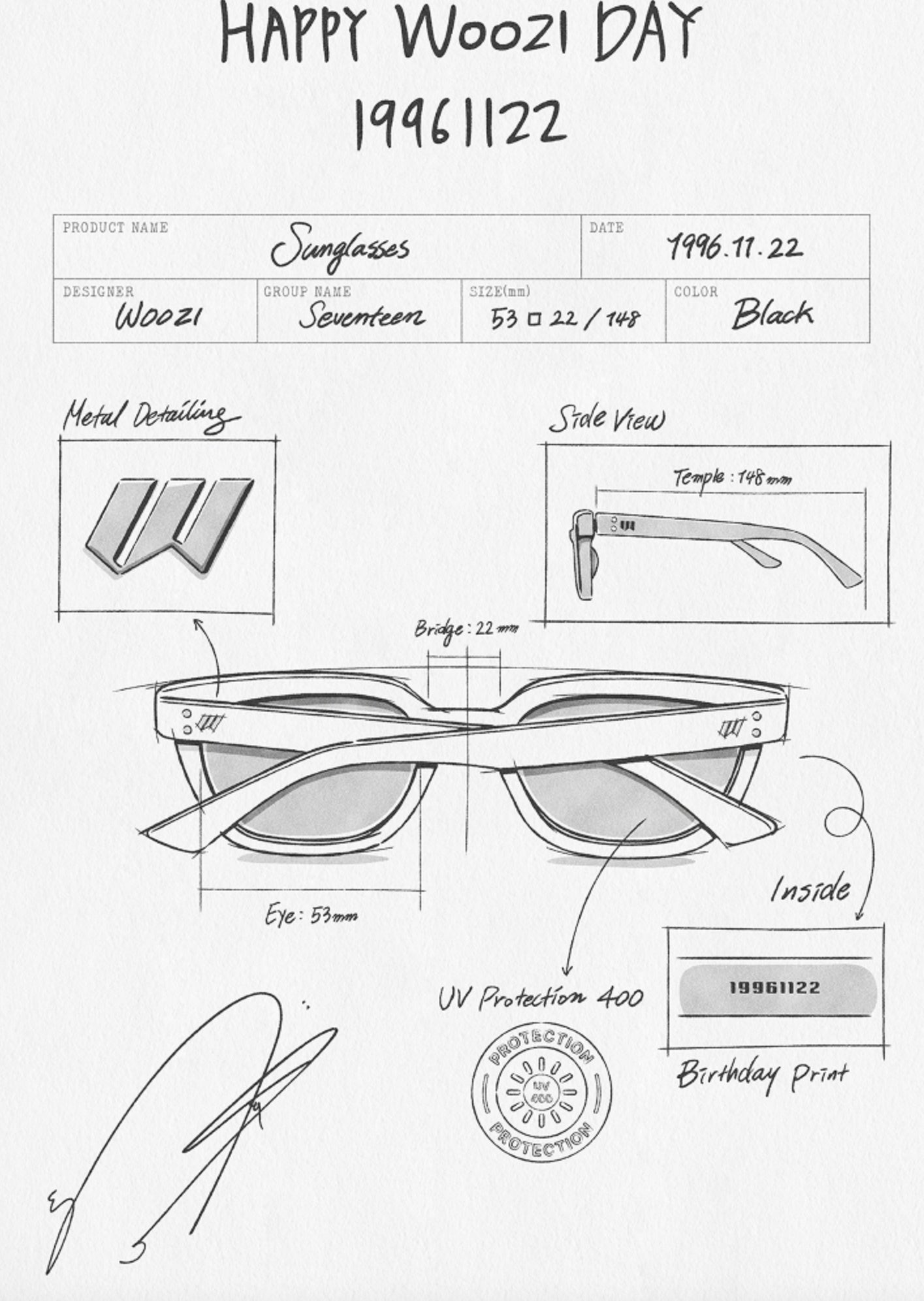SEVENTEEN HAPPY WOOZI DAY SUNGLASSES (Preorder APRIL, 2026) – K-STAR