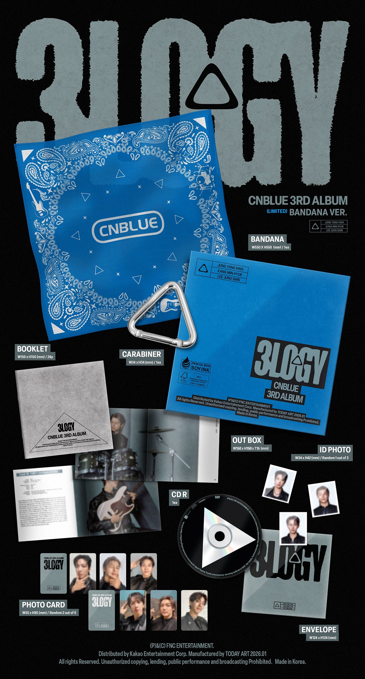 CNBLUE - 3LOGY 3rd Album BANDANA Ver