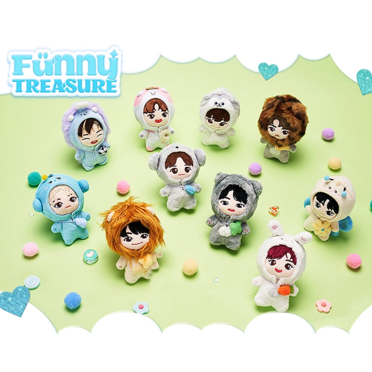 TREASURE Funny Treasure Jumpsuit Official Plush Doll + Photocard
