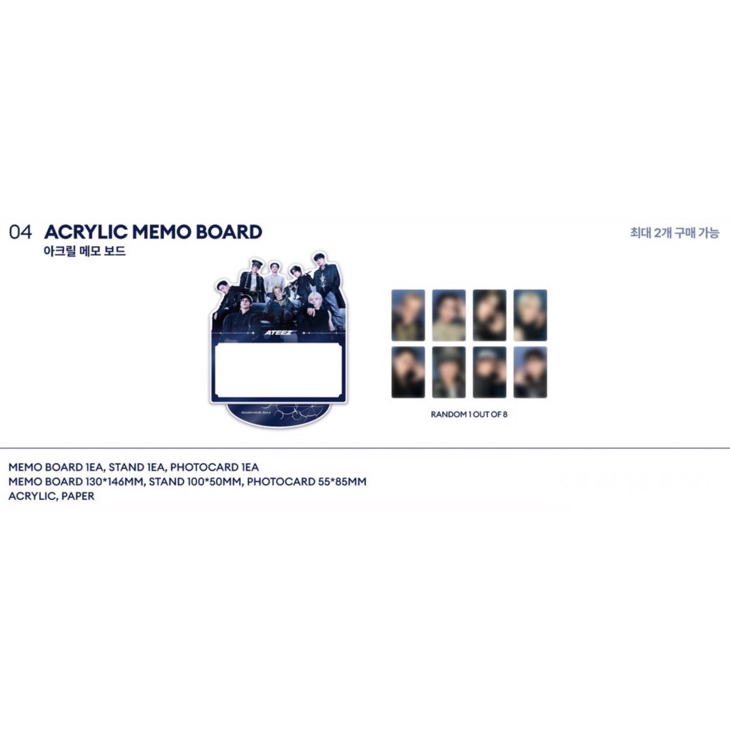 ATEEZ GOLDEN HOUR : Part.4 POP-UP Store Official MD