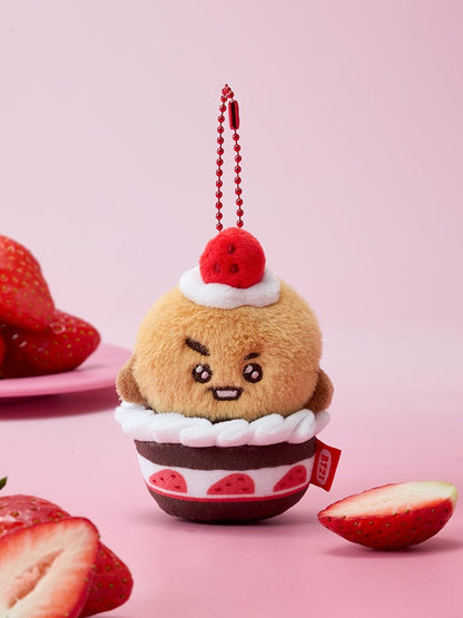 BT21 Official Strawberry Party Plush Keyring