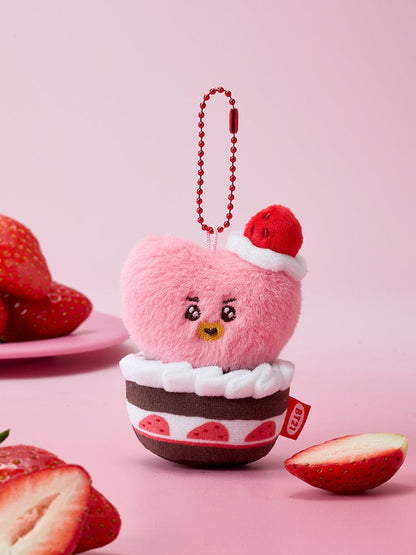 BT21 Official Strawberry Party Plush Keyring