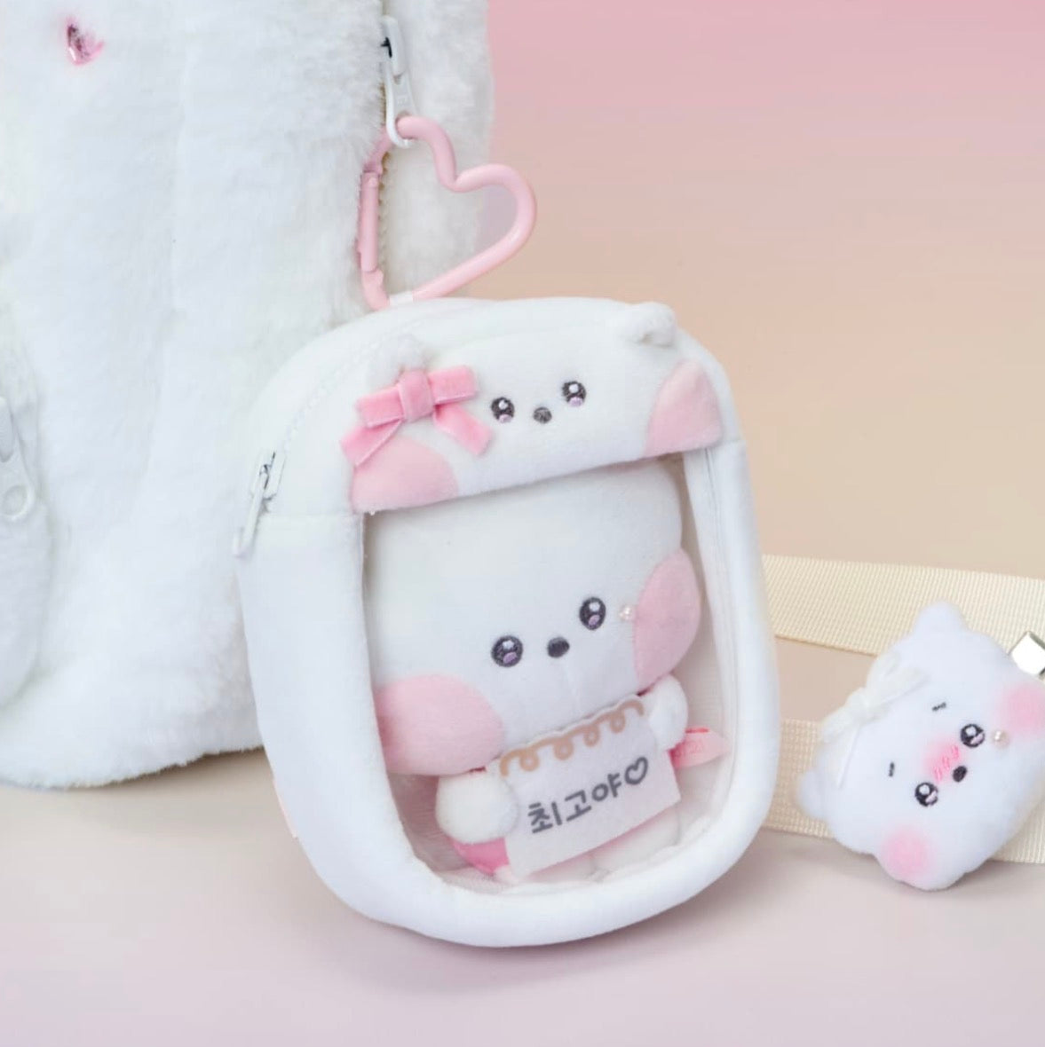 BT21 Official Ribboned U PVC Clear Bag Charm Pouch