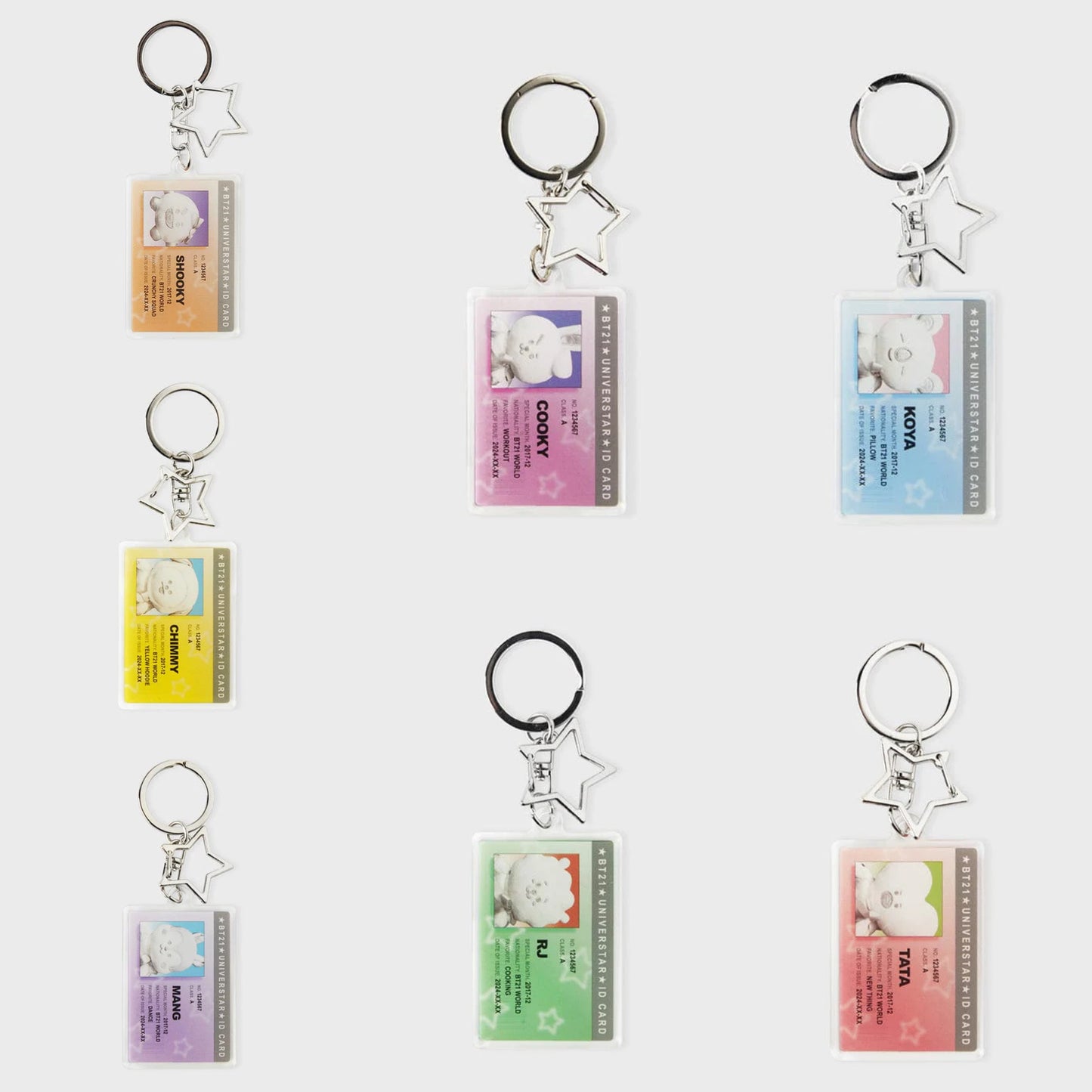 BT21 Official ID Card Acrylic Keyring Silver Edition