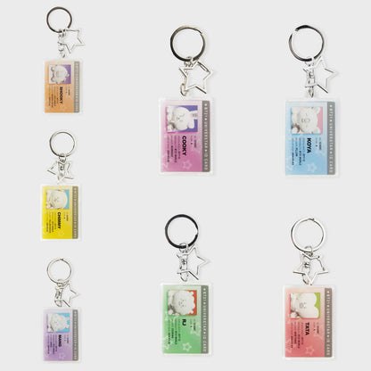 BT21 Official ID Card Acrylic Keyring Silver Edition