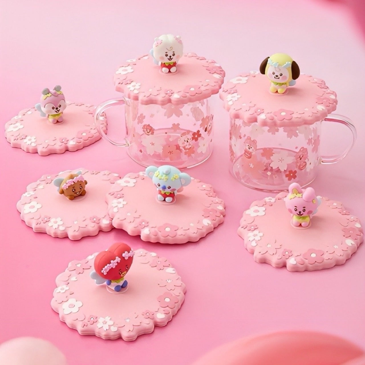 BT21 Baby Official SPRING FAIRY Glass Cup & Lid 340ml