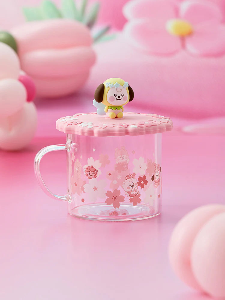 BT21 Baby Official SPRING FAIRY Glass Cup & Lid 340ml