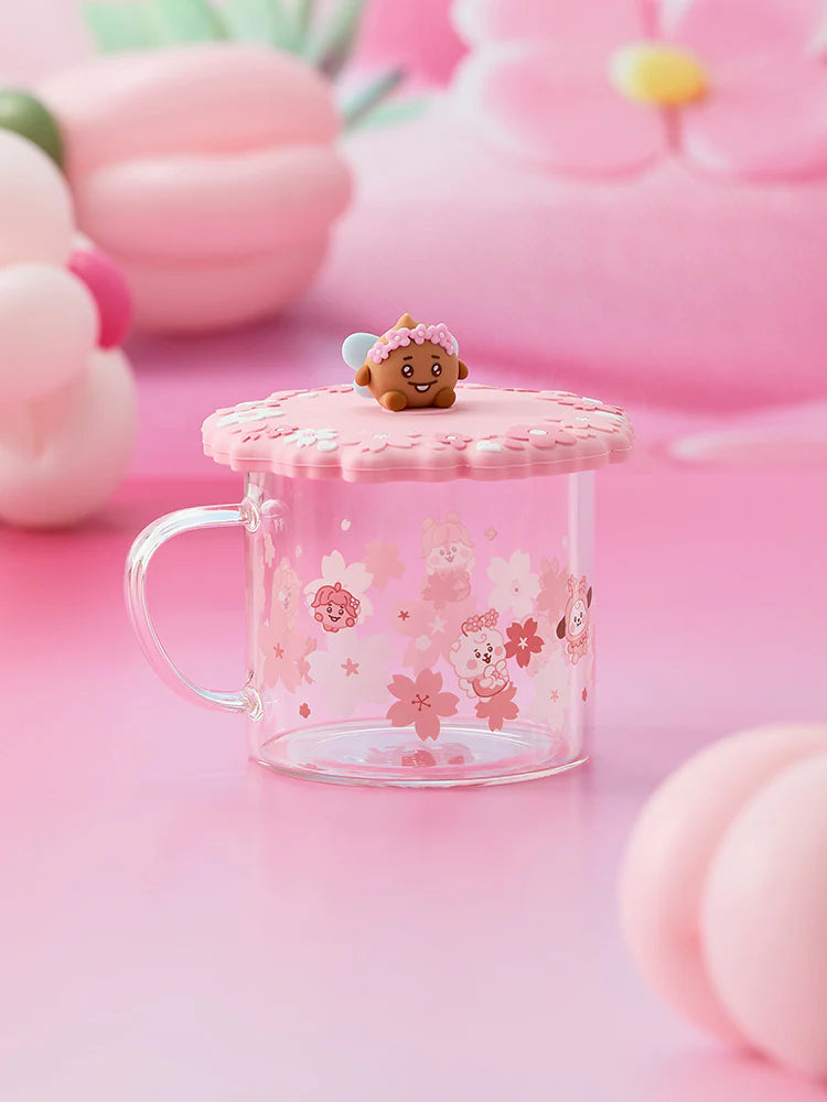 BT21 Baby Official SPRING FAIRY Glass Cup & Lid 340ml