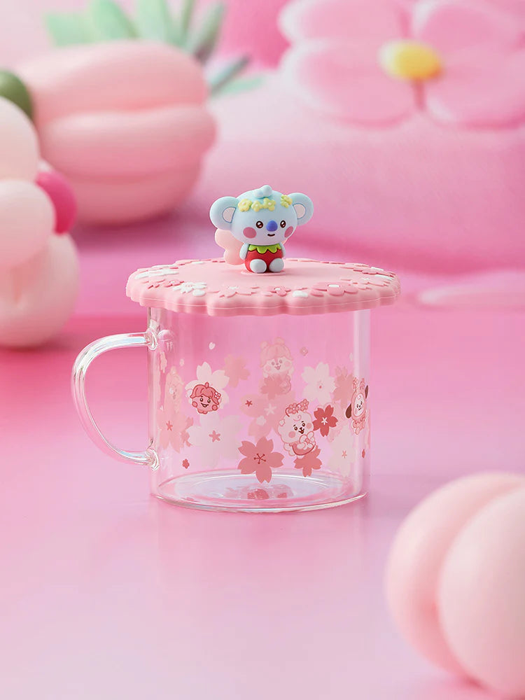 BT21 Baby Official SPRING FAIRY Glass Cup & Lid 340ml