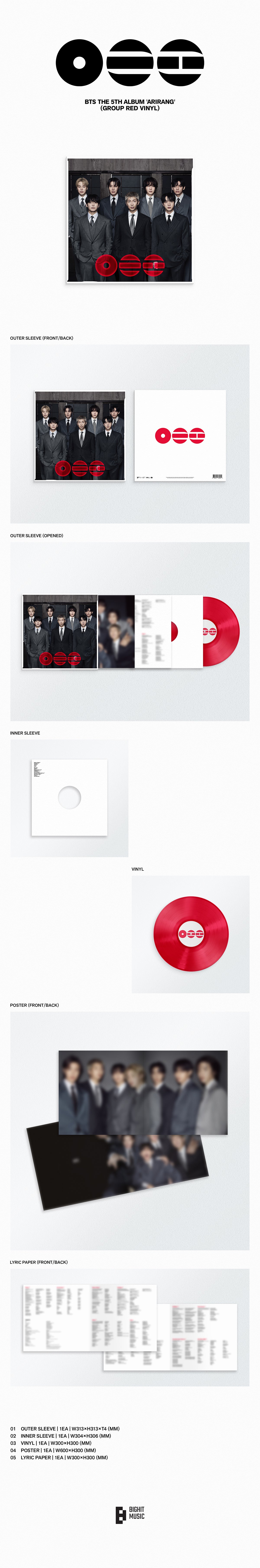 BTS - ARIRANG 5th Album STANDARD VINYL Ver (Choose Your Fav Member)