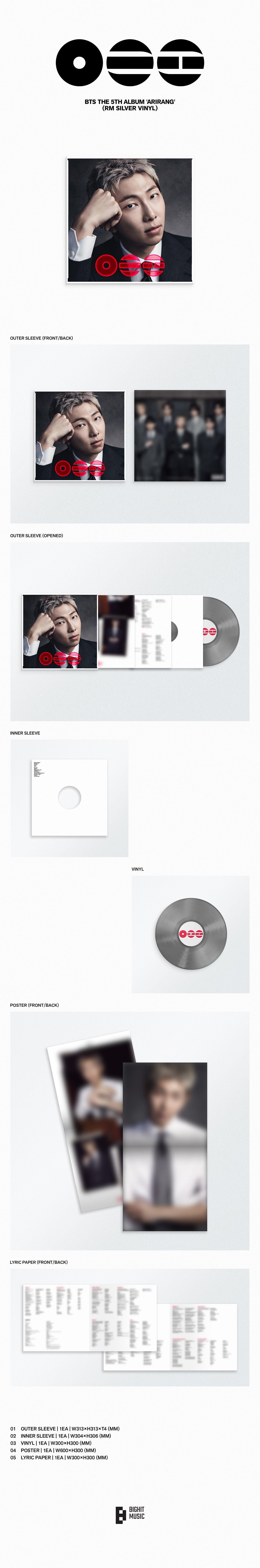 BTS - ARIRANG 5th Album STANDARD VINYL Ver (Choose Your Fav Member)