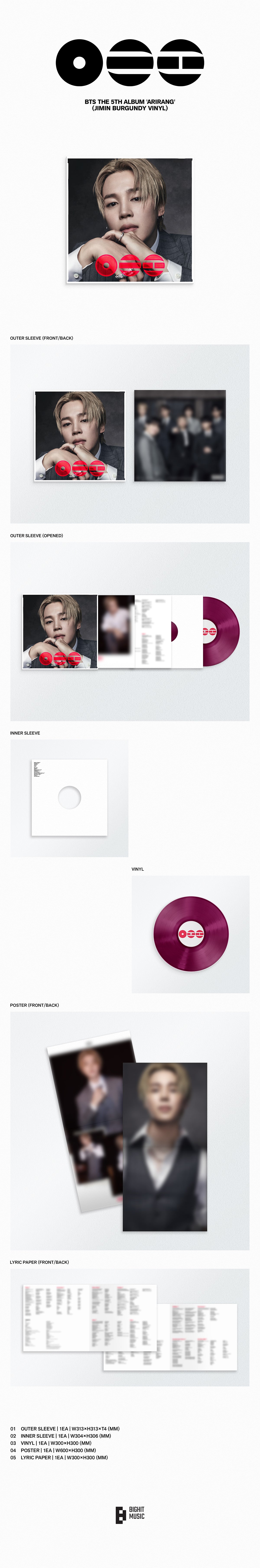 BTS - ARIRANG 5th Album STANDARD VINYL Ver (Choose Your Fav Member)