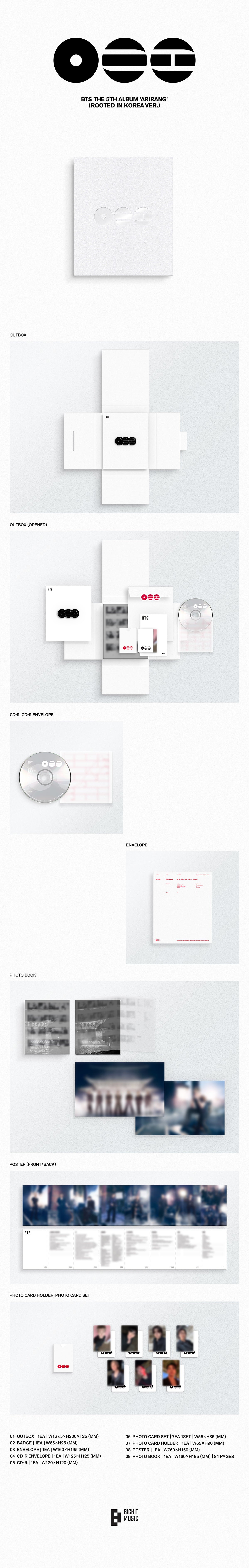 BTS ARIRANG Rooted in Music Ver. コンプ BTS - ARIRANG 5th Album ROOTED IN KOREA / ROOTED IN MUSIC Ver. – K