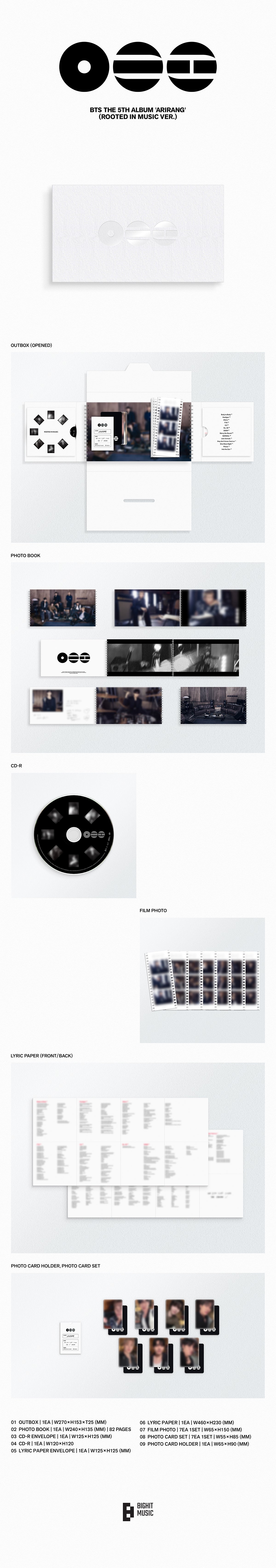 BTS - ARIRANG 5th Album ROOTED IN KOREA / ROOTED IN MUSIC Ver. – K
