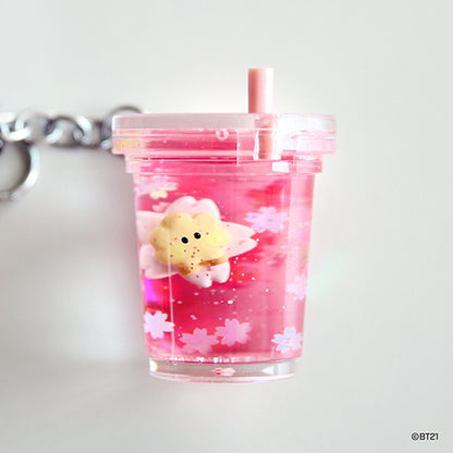 BT21 minini Official Cherry Blossom Water Keyring