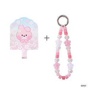 BT21 minini Official Cherry Blossom Phone Tag Holder