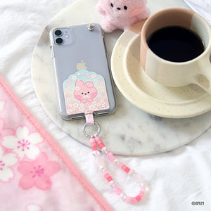 BT21 minini Official Cherry Blossom Phone Tag Holder