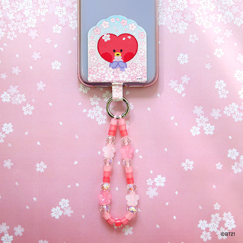 BT21 minini Official Cherry Blossom Phone Tag Holder