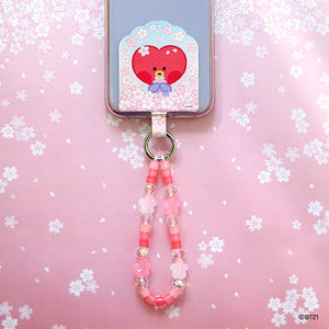 BT21 minini Official Cherry Blossom Phone Tag Holder