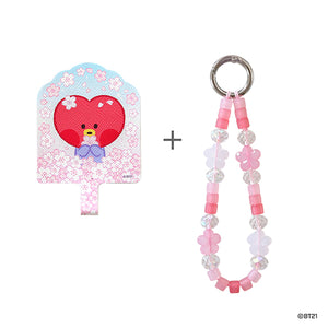 BT21 minini Official Cherry Blossom Phone Tag Holder