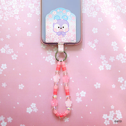 BT21 minini Official Cherry Blossom Phone Tag Holder