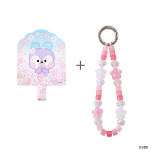 BT21 minini Official Cherry Blossom Phone Tag Holder