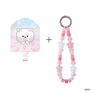 BT21 minini Official Cherry Blossom Phone Tag Holder