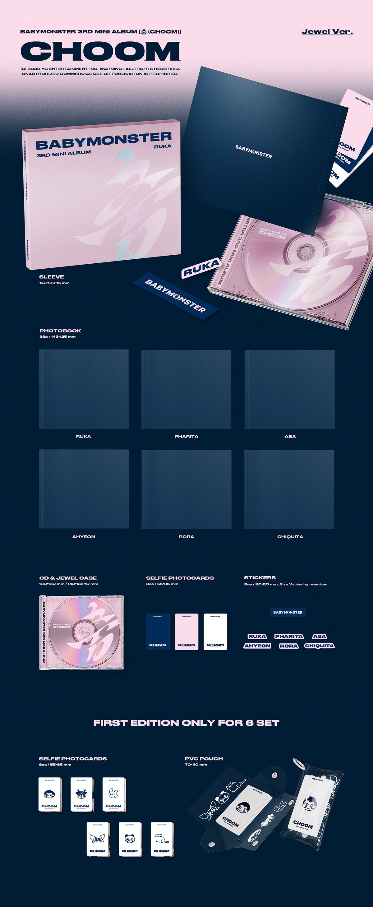 BABYMONSTER - CHOOM 3rd Mini Album JEWEL Ver