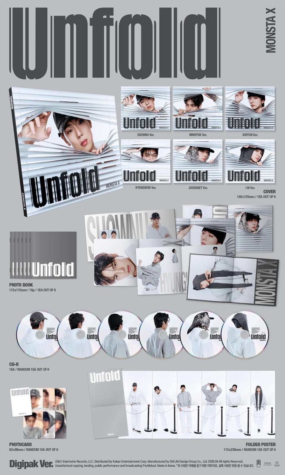 MONSTA X - UNFOLD USA 1st Full Album DIGIPACK Ver