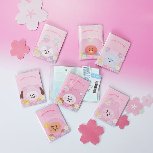 BT21 Official PVC Pocket Passport Case Spring Come Again Ver