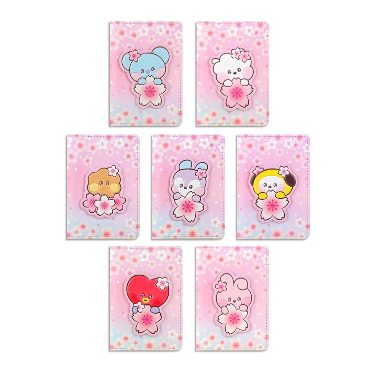 BT21 Minini Official Leather Patch Card Case Cherry Blossom Ver