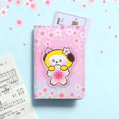 BT21 Minini Official Leather Patch Card Case Cherry Blossom Ver