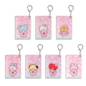BT21 Minini Official Leather Patch Card Holder Cherry Blossom Ver