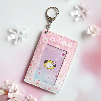 BT21 Minini Official Leather Patch Card Holder Cherry Blossom Ver