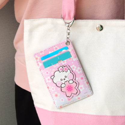 BT21 Minini Official Leather Patch Card Holder Cherry Blossom Ver