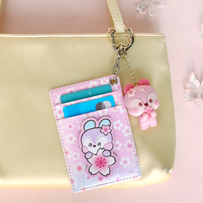 BT21 Minini Official Leather Patch Card Holder Cherry Blossom Ver