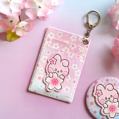 BT21 Minini Official Leather Patch Card Holder Cherry Blossom Ver