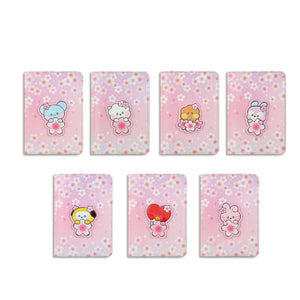 BT21 Minini Official Leather Patch Passport Cover Case S Size Cherry Blossom Ver