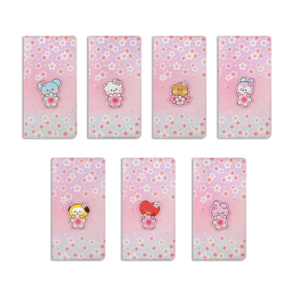 BT21 Minini Official Leather Patch Passport Cover Case L Size Cherry Blossom Ver
