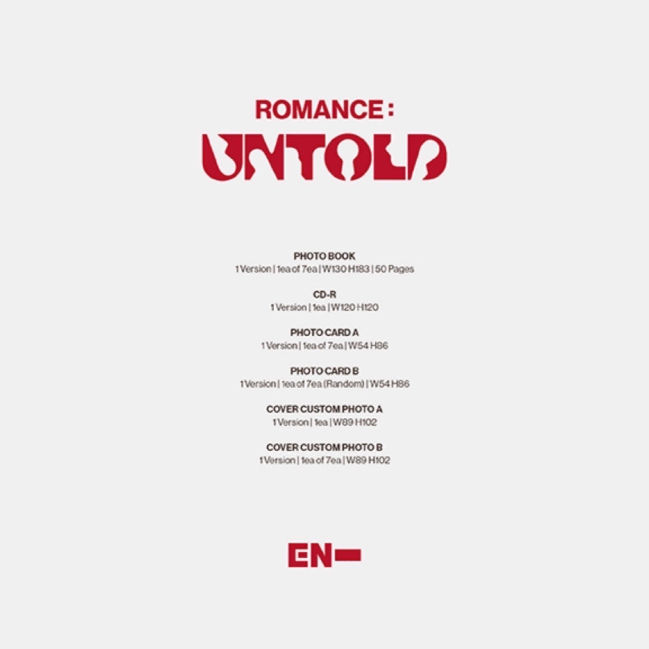 ENHYPEN - Romance : Untold 2nd Album ENGENE Ver. (You Can Choose