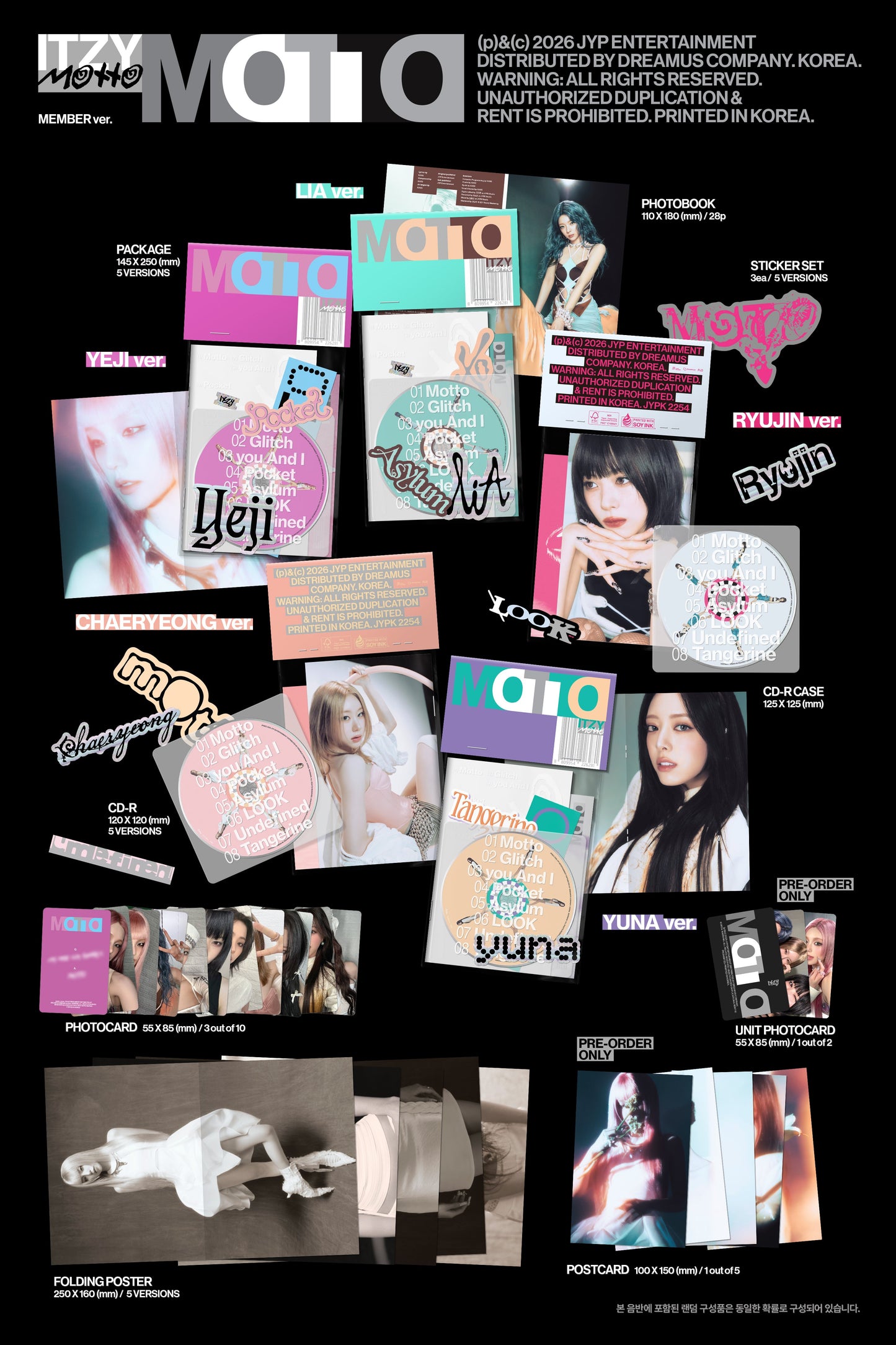 ITZY - MOTTO 12th Mini Album MEMBER Ver