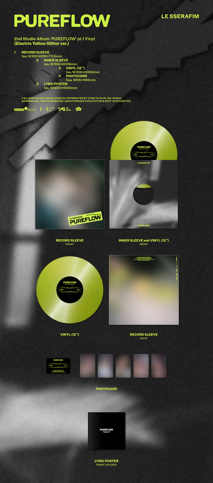 LE SSERAFIM PUREFLOW PT.1 2nd Studio Album VINYL