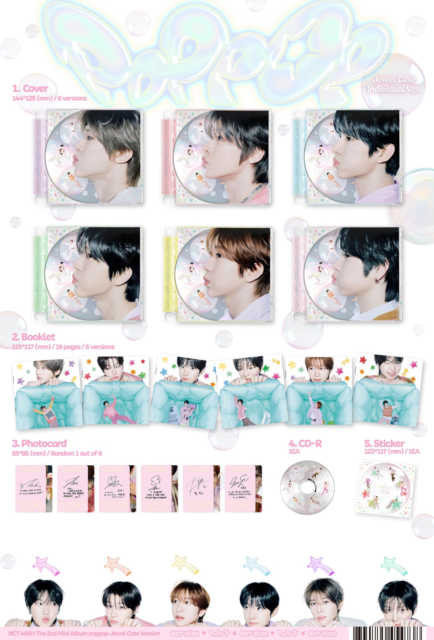 NCT WISH - POPPOP 2nd Mini Album JEWEL CASE Ver