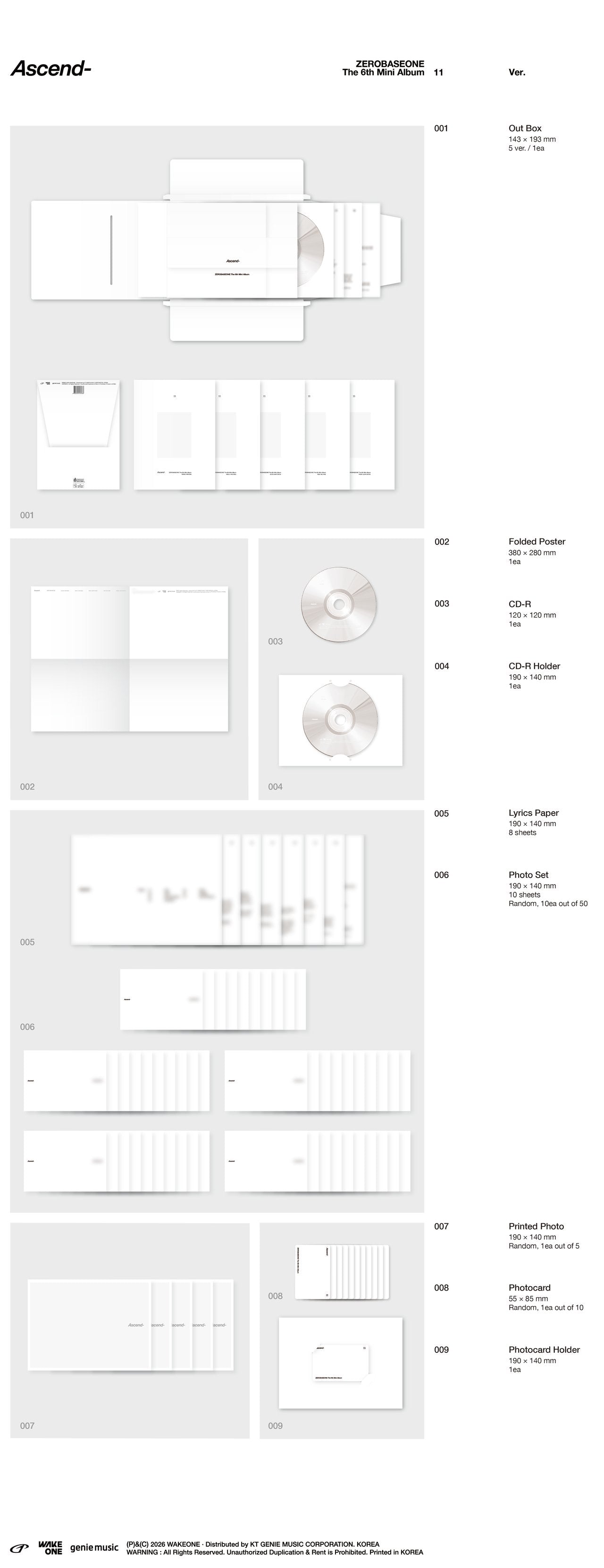 ZEROBASEONE ASCEND- 6th Mini Album 11 Ver